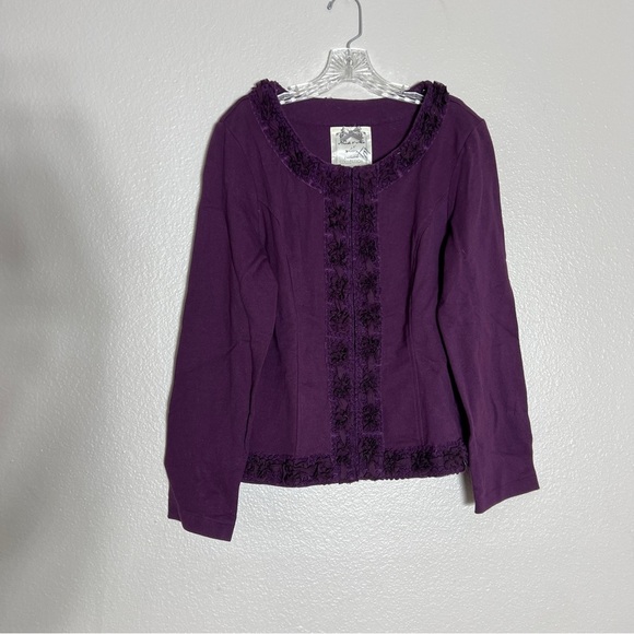 Nick & Mo Exclusive Collection Purple Long Sleeve Top Size L - Picture 1 of 7